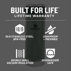 Stanley 16oz Classic Travel Press Hammertone Green -Montanic Sale Store 022 2