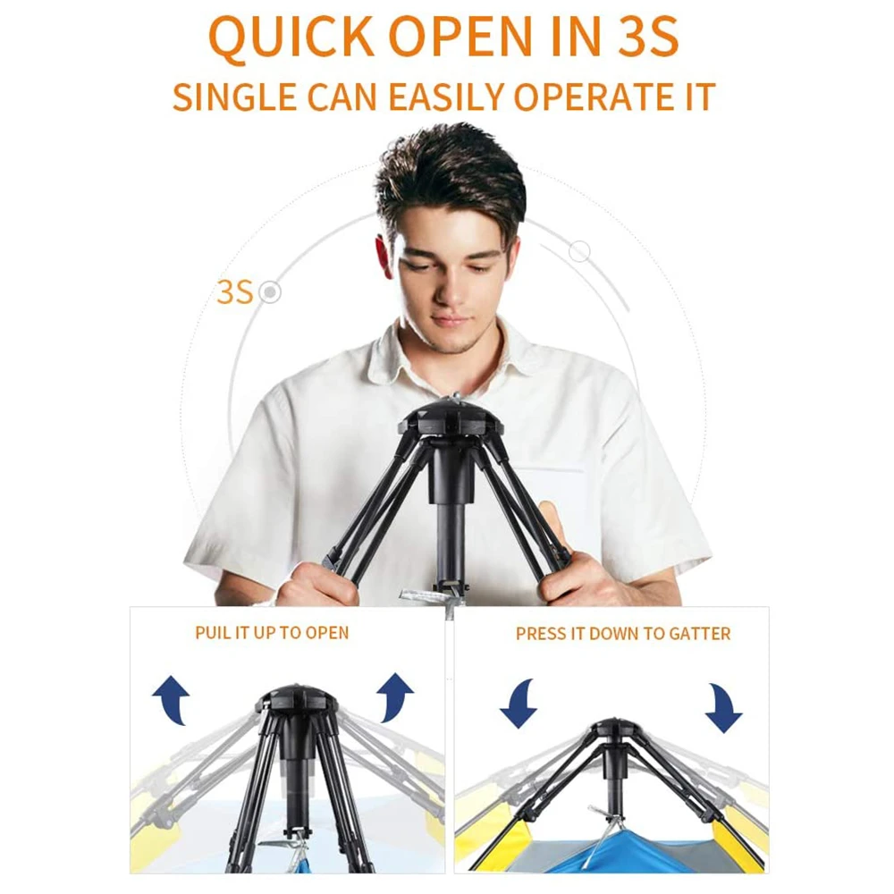 Hewolf Auto 3-4 Person Tent - Camel 4 Hewolf Auto 3-4 Person Tent - Camel - Image 4