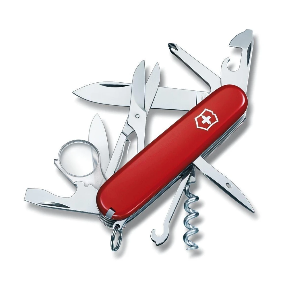 Victorinox Explorer - Red Medium Pocket Knife With Magnifying Glass 1 Victorinox Explorer - Red Medium Pocket Knife With Magnifying Glass