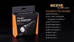 Fenix BC21R USB Rechargable Bicycle Light 880 Lumens -Montanic Sale Store 17 BC21R 93185.1450900824