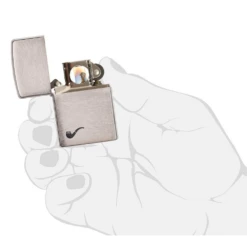 Zippo 200pl Pipe Brushed Chrome - Refillable Windproof Lighter -Montanic Sale Store 200pl 1