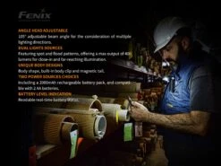 Fenix WT20R XP-G2 S2 Multi-Functional Work LED Flashlight -Montanic Sale Store 20196514055844002