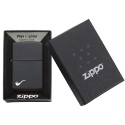 Zippo 218PL Black Matte Pipe Lighter With Pipe Logo - Refillable Windproof Lighter -Montanic Sale Store 218PL 1