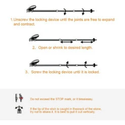 CSTUR Aluminum Trekking Poles Cane- Black -Montanic Sale Store 2263 09