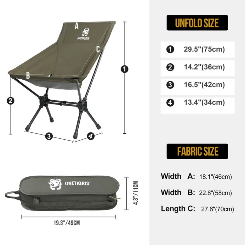OneTigris Portable Camping Chair Large - Ranger Green 2 OneTigris Portable Camping Chair Large - Ranger Green - Image 2