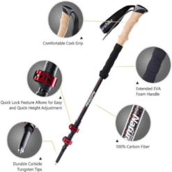 Naturehike Far Wind Three Section Telescopic Carbon Trekking Pole - Red -Montanic Sale Store 3 71fbddab 83fe 4b8b a538 b749a37b187d