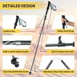 Naturehike Gale Pro Aluminum Five-Section Adjustable Folding Trekking Pole - 115-135cm (2pcs) -Montanic Sale Store 82 239052f7 6429 4f0e 8783 4130e5e8902c