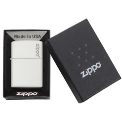 Zippo 214ZL White Matte With Zippo Logo - Refillable Windproof Lighter -Montanic Sale Store 88