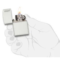 Zippo 214ZL White Matte With Zippo Logo - Refillable Windproof Lighter -Montanic Sale Store 99