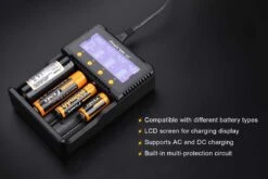 Fenix ARE-C2+ 4-Slot Charger (EURO) -Montanic Sale Store ARE C1plus battery charger features