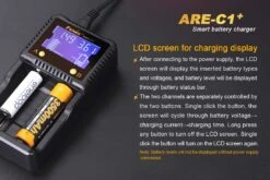 Fenix ARE-C1+ Smart Battery Charger -Montanic Sale Store ARE C1plus battery charger lcd display