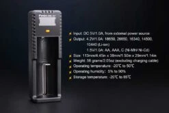 Fenix ARE-X1+ Smart USB Battery Charger -Montanic Sale Store ARE X1plus battery charger specs