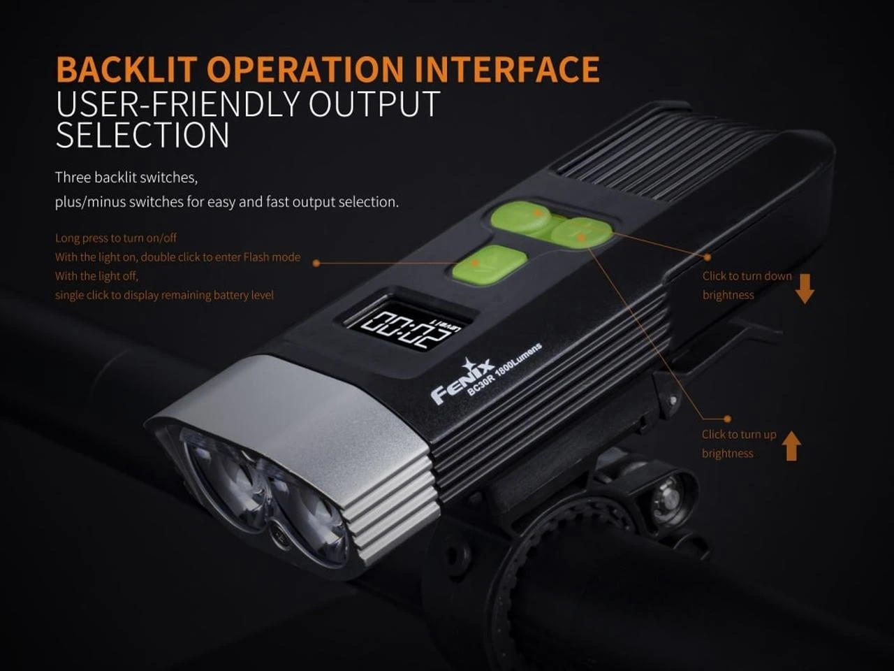 Fenix BC30R USB Rechargable Bicycle Light 16 Fenix BC30R USB Rechargable Bicycle Light - Image 16