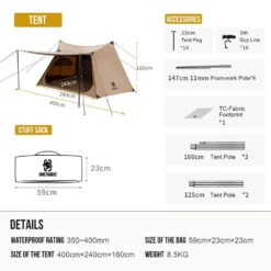 OneTigris Solo Homestead Camping Tent (TC Version) -Montanic Sale Store CE BHS06 TC A 03