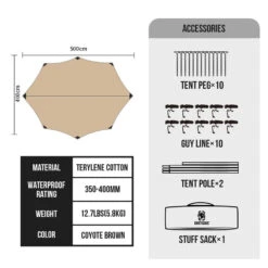 OneTigris Bulwark Rain Fly Camping Tarp - T/C Version 9 OneTigris Bulwark Rain Fly Camping Tarp - T/C Version -Montanic Sale Store CE HTM01 TC A 04