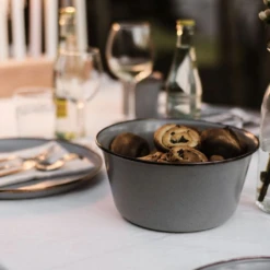 Barebones Enamel Mixing Bowl Slate - Set Of 2 -Montanic Sale Store CKW 378 06