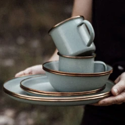 Barebones Enamel Bowl - Set Of 2 24 Barebones Enamel Bowl - Set Of 2 -Montanic Sale Store CKW 425 03