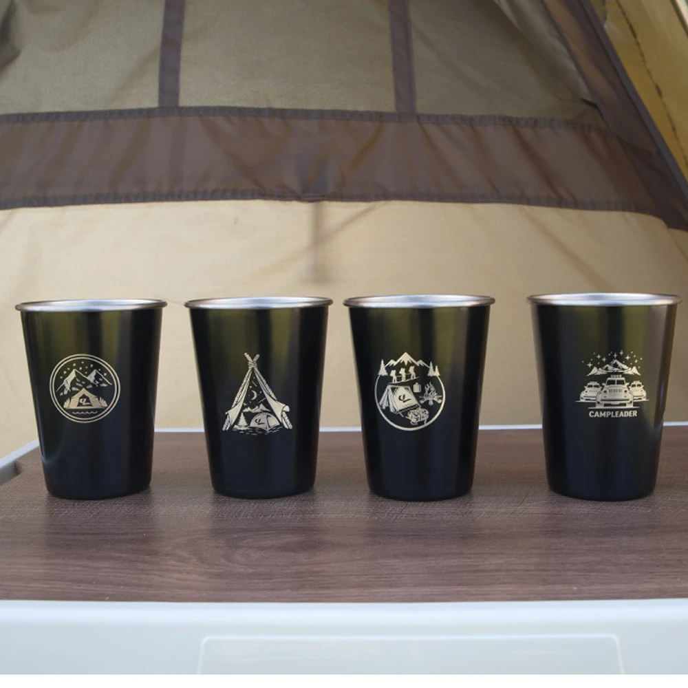 Camp Leader 4 Pcs Stainless Steel Cup - Black 5 Camp Leader 4 Pcs Stainless Steel Cup - Black - Image 5