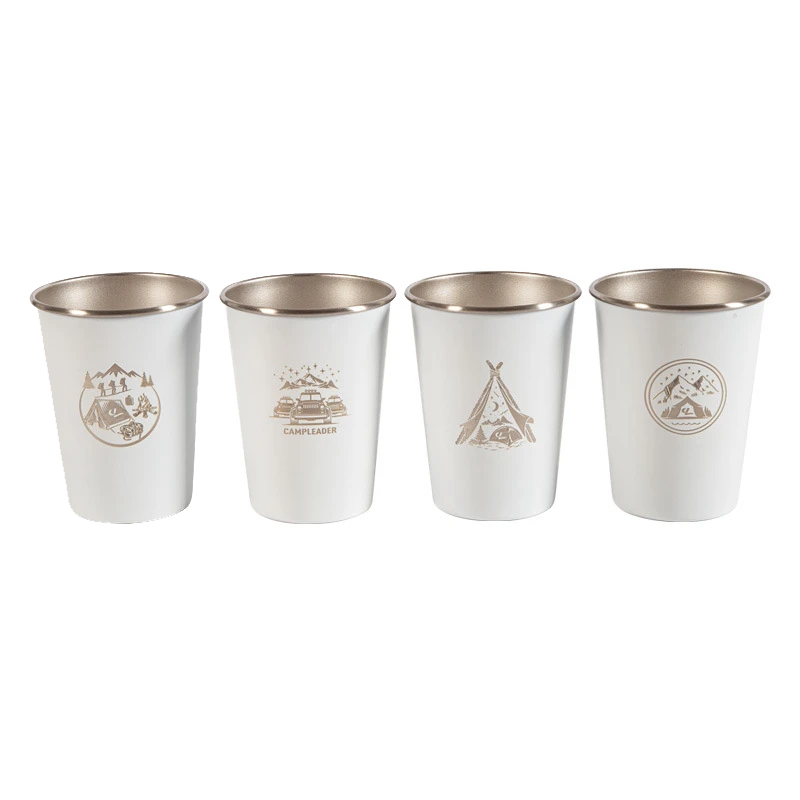 Camp Leader 4 Pcs Stainless Steel Cup - White 1 Camp Leader 4 Pcs Stainless Steel Cup - White
