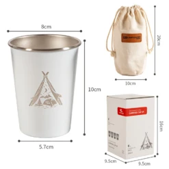 Camp Leader 4 Pcs Stainless Steel Cup - White 11 Camp Leader 4 Pcs Stainless Steel Cup - White -Montanic Sale Store CL01 WHT 04