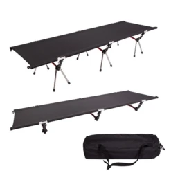 Camp Leader High Collapsible Camp Bed - Black -Montanic Sale Store CL45 BL 04
