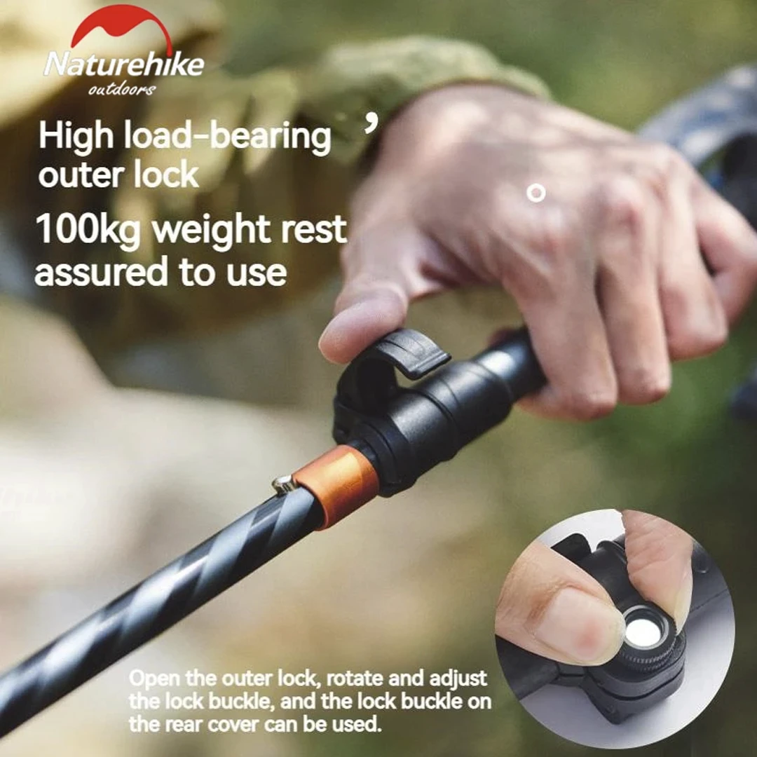 Naturehike Gale Pro Aluminum Five-Section Adjustable Folding Trekking Pole - 1pcs 11 Naturehike Gale Pro Aluminum Five-Section Adjustable Folding Trekking Pole - 1pcs - Image 11