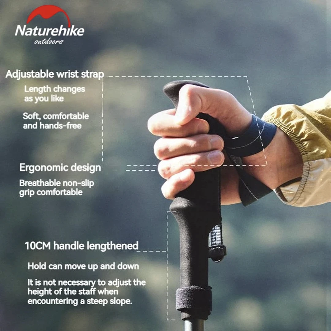 Naturehike Gale Pro Aluminum Five-Section Adjustable Folding Trekking Pole - 1pcs 9 Naturehike Gale Pro Aluminum Five-Section Adjustable Folding Trekking Pole - 1pcs - Image 9
