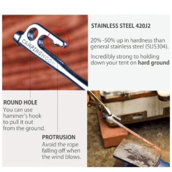 CampingMoon High Corrosion Resistance Stainless Steel Peg -Montanic Sale Store Features 1
