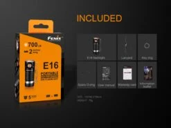 Fenix E16 XP-L Hi Neutral White LED Flashlight BLACK 700 Lumen 24 Fenix E16 XP-L Hi Neutral White LED Flashlight BLACK 700 Lumen -Montanic Sale Store Fenix E16 Flashlight Included