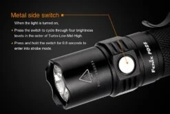 Fenix PD25 XP-L LED Flashlight Black -Montanic Sale Store Fenix PD25 Flashlight Side Switch