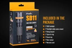 Fenix SD11 XM-L2 U2 Diving Photographic Light -Montanic Sale Store Fenix SD11 Diving Flashlight included