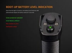 Fenix TK35 2018 XHP35 HI LED Flashlight 1300LM Black -Montanic Sale Store Fenix TK35 2018 Flashlight battery level 1