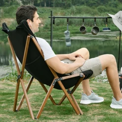 Hewolf Foldable Wooden Chair - Large 7 Hewolf Foldable Wooden Chair - Large -Montanic Sale Store HW J2058BIG BLK 04