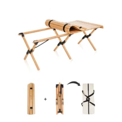 Hewolf Foldable Large Wooden Egg Roll Table -Montanic Sale Store HW J2097 06