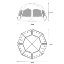 KZM Viva Dome Shelter Plus -Montanic Sale Store K221T3T10 dimension