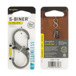 Nite Ize S-Biner® SlideLock® Stainless Steel -Montanic Sale Store LSB3 11 R6 1