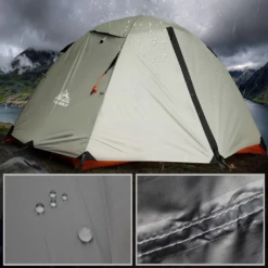 Hewolf 2 Person Double Layer Aluminum Pole Tent -Montanic Sale Store MON 1595 GRN 4