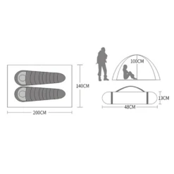 Hewolf 2 Person Double Layer Aluminum Pole Tent -Montanic Sale Store MON 1595 GRN 7