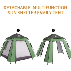 Hewolf Auto 3-4 Person Tent - Green -Montanic Sale Store MON 1654 GRN 11