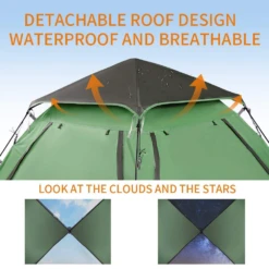 Hewolf Auto 3-4 Person Tent - Green -Montanic Sale Store MON 1654 GRN 6