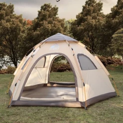 Hewolf 3-5 Person Automatic System Large Outdoor Camping Tent -Montanic Sale Store MON 1789 TAN 2
