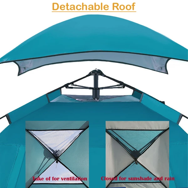 Hewolf Auto 4 Person Tent Teal 7 Hewolf Auto 4 Person Tent Teal - Image 7