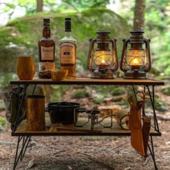 Campingmoon Foldable Multipurpose Stacking Storage Rack Steel Plating - Black -Montanic Sale Store T 230 2T11