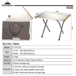 Campingmoon Bonfire Foldable Table 25 Campingmoon Bonfire Foldable Table -Montanic Sale Store T 370 2T 5
