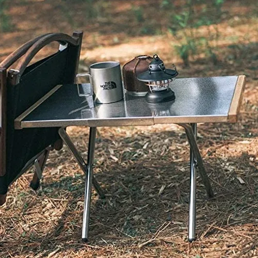 Campingmoon Stainless Steel Embossing Outdoor Side Table With Carrying Bag 3 Campingmoon Stainless Steel Embossing Outdoor Side Table With Carrying Bag - Image 3