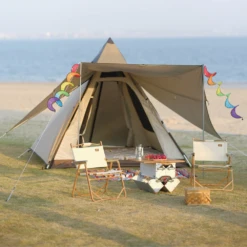 Vidalido 3 - 4 Person Automatic Teepee Tent -Montanic Sale Store TV 063 TAN 8