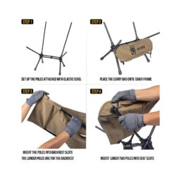 OneTigris Portable Camping Chair Large - Black -Montanic Sale Store ce zdy03 bk 3 3