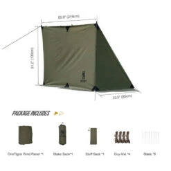 OneTigris Bullbat T/C Camping Tarp -Montanic Sale Store dimension set
