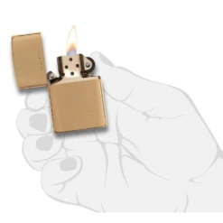 Zippo 204 Brushed Solid Brass - Refillable Windproof Lighter -Montanic Sale Store zippo 204 5