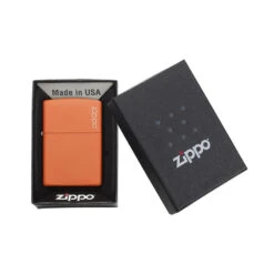 Zippo 231ZL Orange Matte With Zippo Logo - Windproof Lighter -Montanic Sale Store zippo 231ZL 3